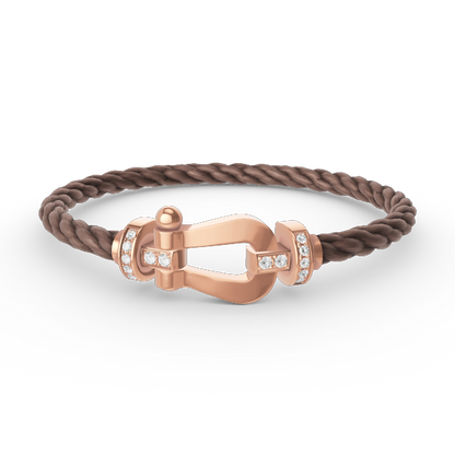 [Clover Jewelrys]FORCE LARGE HORSESHOE HALF DIAMOND BRACELET ROSE GOLD