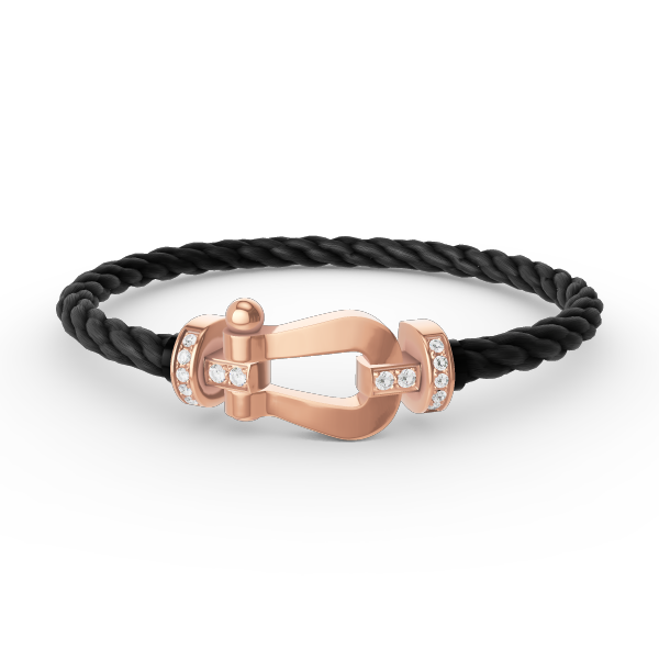 [Clover Jewelrys]FORCE LARGE HORSESHOE HALF DIAMOND BRACELET ROSE GOLD