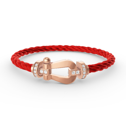 [Clover Jewelrys]FORCE LARGE HORSESHOE HALF DIAMOND BRACELET ROSE GOLD