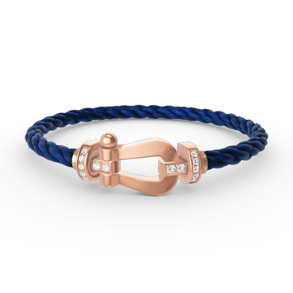 [Clover Jewelrys]FORCE LARGE HORSESHOE HALF DIAMOND BRACELET ROSE GOLD