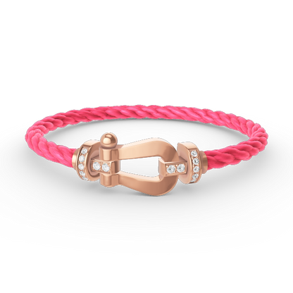 [Clover Jewelrys]FORCE LARGE HORSESHOE HALF DIAMOND BRACELET ROSE GOLD