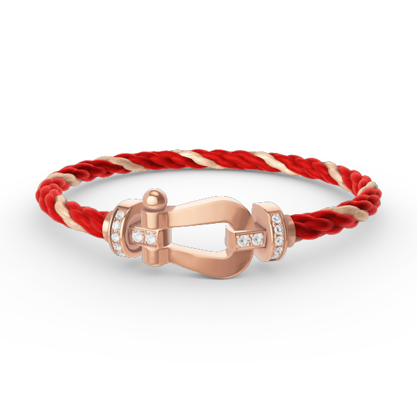 [Clover Jewelrys]FORCE LARGE HORSESHOE HALF DIAMOND BRACELET ROSE GOLD