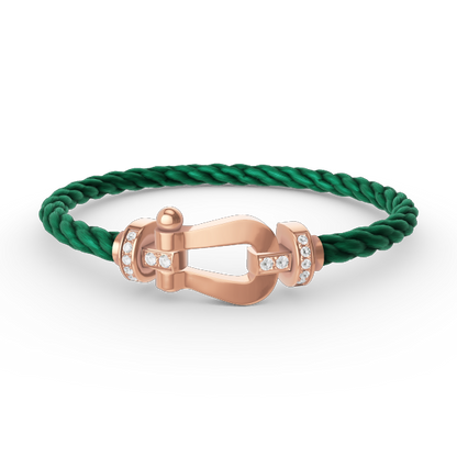 [Clover Jewelrys]FORCE LARGE HORSESHOE HALF DIAMOND BRACELET ROSE GOLD