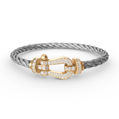 [Clover Jewelrys]FORCE LARGE HORSESHOE FULL DIAMOND BRACELET GOLD