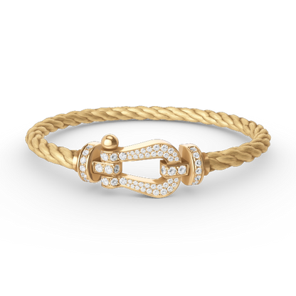 [Clover Jewelrys]FORCE LARGE HORSESHOE FULL DIAMOND BRACELET GOLD