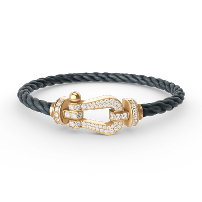 [Clover Jewelrys]FORCE LARGE HORSESHOE FULL DIAMOND BRACELET GOLD