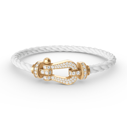 [Clover Jewelrys]FORCE LARGE HORSESHOE FULL DIAMOND BRACELET GOLD