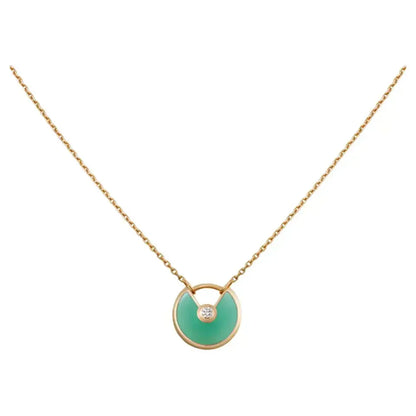 [Clover Jewelrys]AMULETTE GOLD MALACHITE NECKLACE