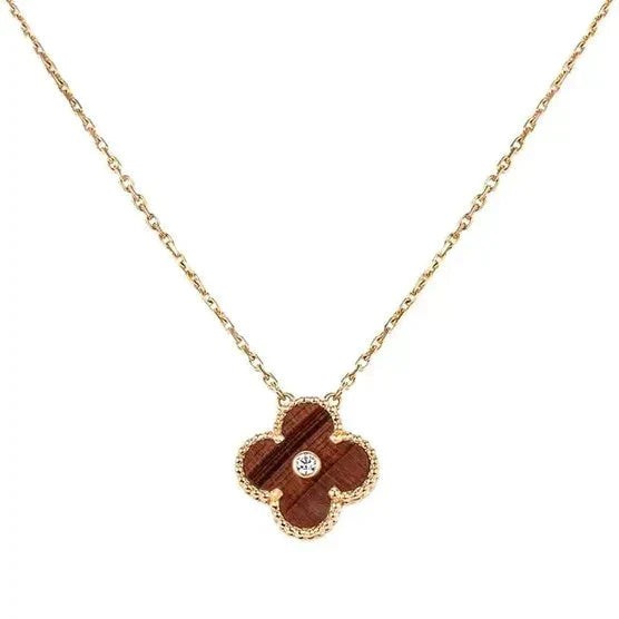 [Clover Jewelrys]CLOVER 15MM DIAMOND AND YELLOW TIGER'S EYE AGATE necklace