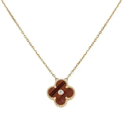 [Clover Jewelrys]CLOVER 15MM DIAMOND AND YELLOW TIGER'S EYE AGATE necklace