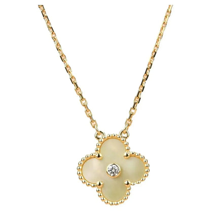 [Clover Jewelrys]CLOVER 15MM DIAMOND GOLD MOTHER OF PEARL NECKLACE