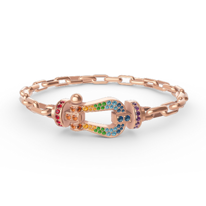 [Clover Jewelrys]FORCE LARGE HORSESHOE CLASP  METAL BRACELET