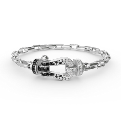 [Clover Jewelrys]FORCE LARGE HORSESHOE CLASP  METAL BRACELET