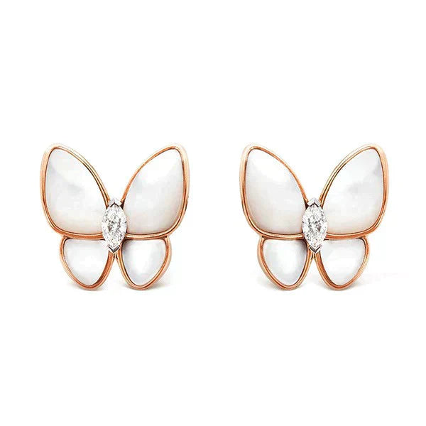 [Clover Jewelrys]BUTTERFLY MOP DIAMOND EARRINGS