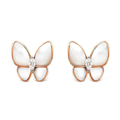 [Clover Jewelrys]BUTTERFLY MOP DIAMOND EARRINGS