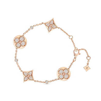 [Clover Jewelrys]STAR AND SUN 4 MOTIFS GOLD DIAMONDS BRACELET