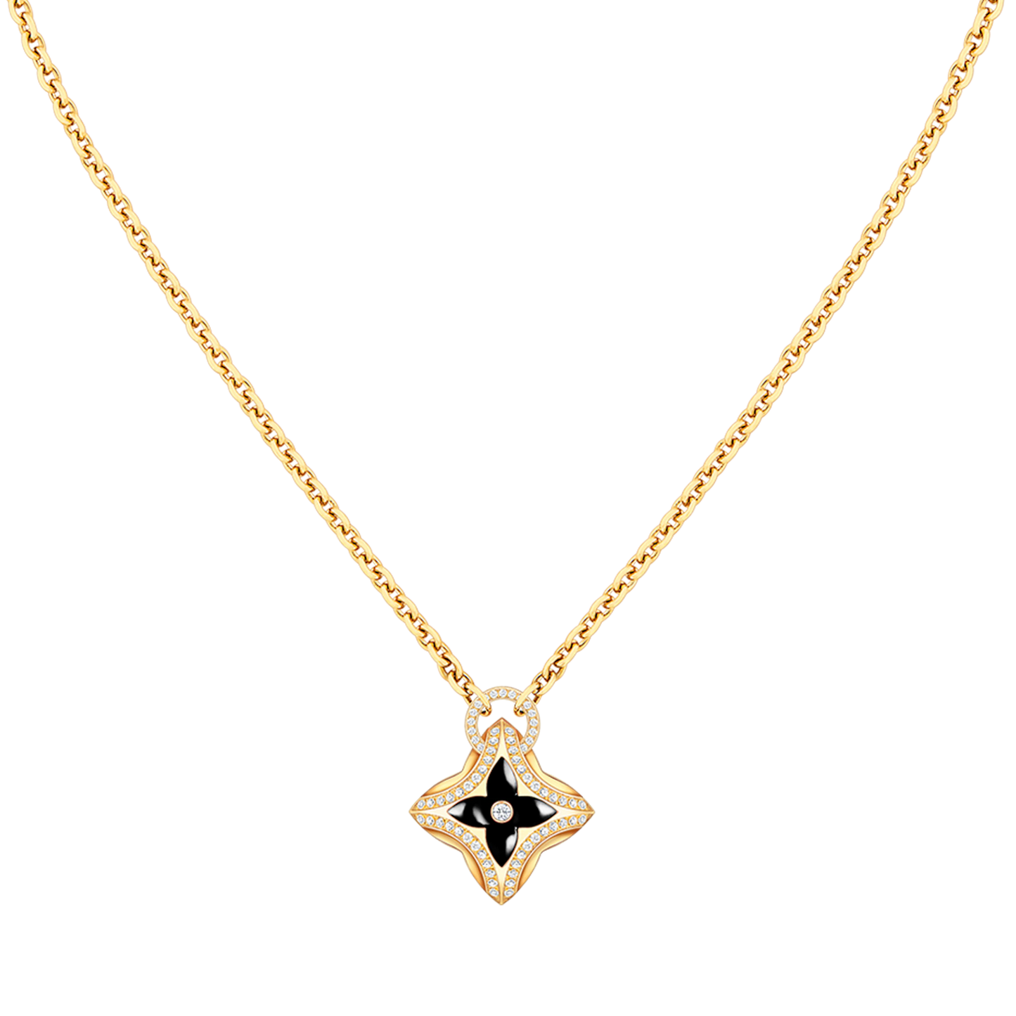 [Clover Jewelrys]STAR PEDANT PINK GOLD DIAMOND NECKLACE