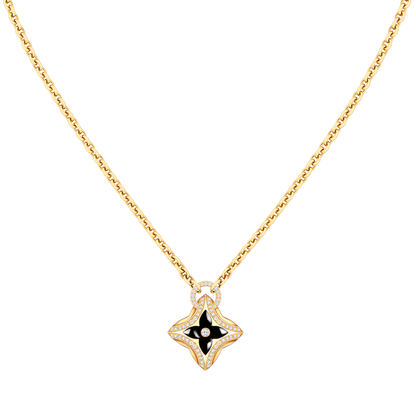 [Clover Jewelrys]STAR PEDANT PINK GOLD DIAMOND NECKLACE