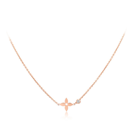 [Clover Jewelrys]BLOSSOM PENDANT PINK GOLD AND DIAMOND