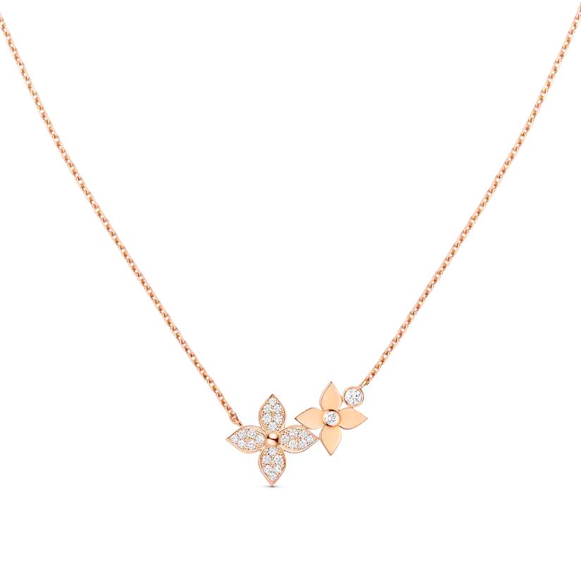 [Clover Jewelrys]STAR BLOSSOM NECKLACE PINK GOLD DIAMONDS