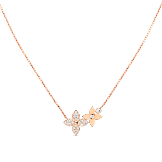 [Clover Jewelrys]STAR BLOSSOM NECKLACE PINK GOLD DIAMONDS