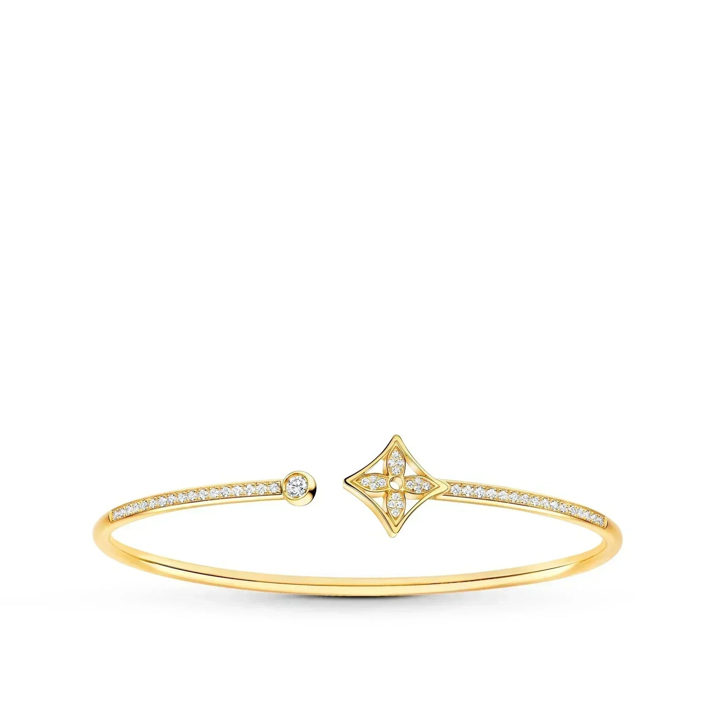 [Clover Jewelrys]IDYLLE GOLD OPEN BRACELET DIAMOND PAVED