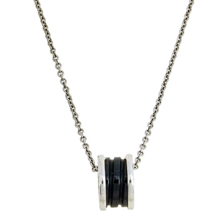 [Clover Jewelrys]ZERO 1 BLACK CERAMIC SILVER NECKLACE