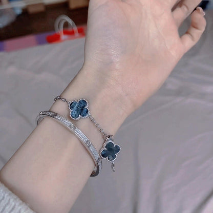 [Clover Jewelrys]CLOVER 5 MOTIF PIETERSITE SILVER BRACELET