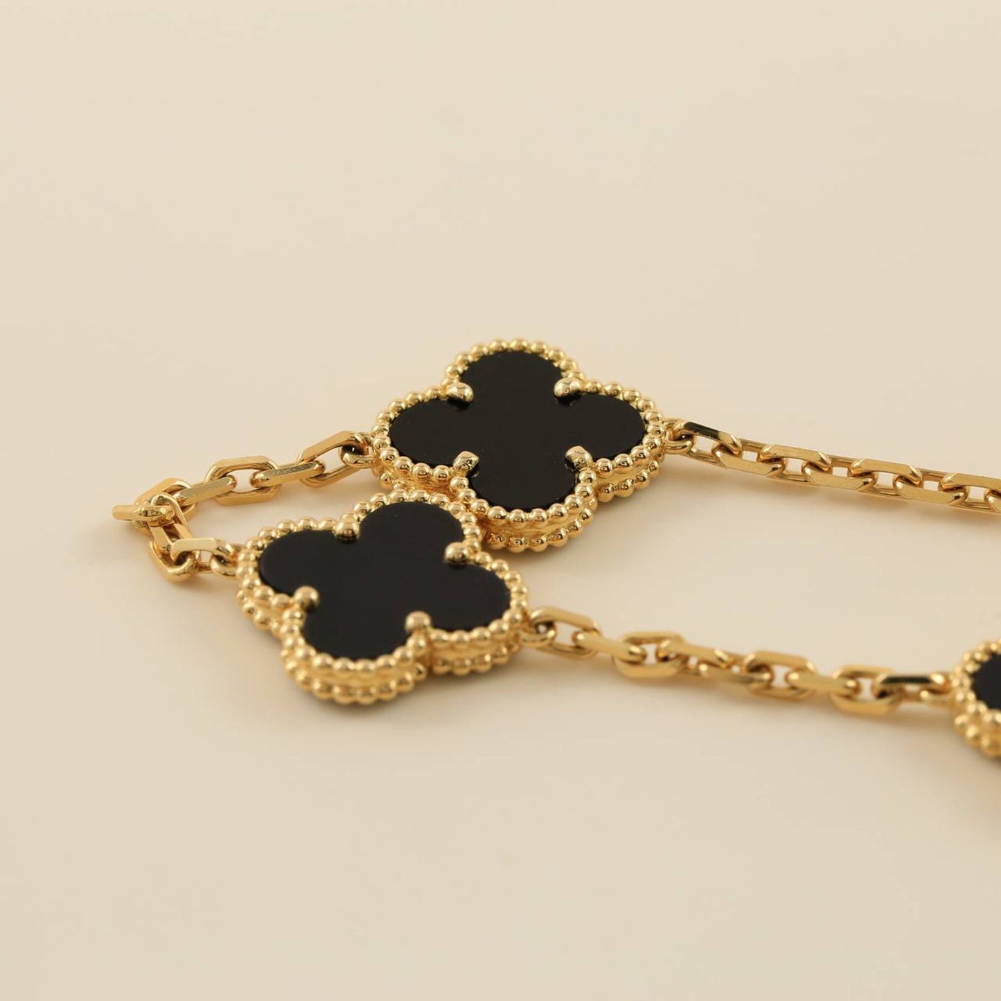 [Clover Jewelrys]CLOVER  5 MOTIFS BLACK ONYX BRACELET