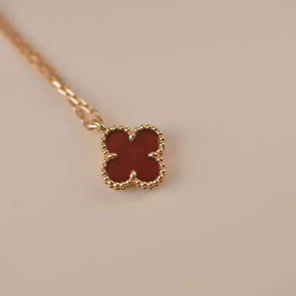 [Clover Jewelrys]CLOVER MINI 9.5MM WHITE CARNELIANS NECKLACE