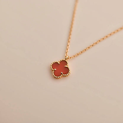 [Clover Jewelrys]CLOVER MINI 9.5MM WHITE CARNELIANS NECKLACE