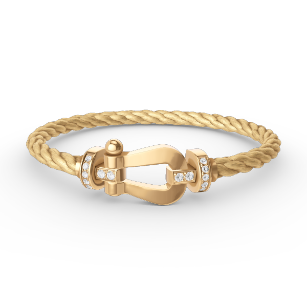 [Clover Jewelrys]FORCE LARGE HORSESHOE HALF DIAMOND BRACELET GOLD