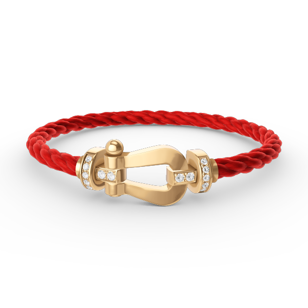 [Clover Jewelrys]FORCE LARGE HORSESHOE HALF DIAMOND BRACELET GOLD