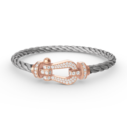 [Clover Jewelrys]FORCE LARGE HORSESHOE FULL DIAMOND BRACELET ROSE GOLD