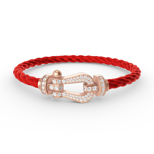 [Clover Jewelrys]FORCE LARGE HORSESHOE FULL DIAMOND BRACELET ROSE GOLD