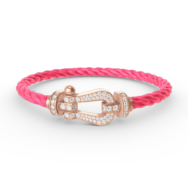 [Clover Jewelrys]FORCE LARGE HORSESHOE FULL DIAMOND BRACELET ROSE GOLD