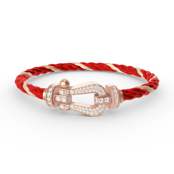 [Clover Jewelrys]FORCE LARGE HORSESHOE FULL DIAMOND BRACELET ROSE GOLD