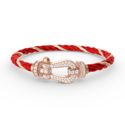 [Clover Jewelrys]FORCE LARGE HORSESHOE FULL DIAMOND BRACELET ROSE GOLD