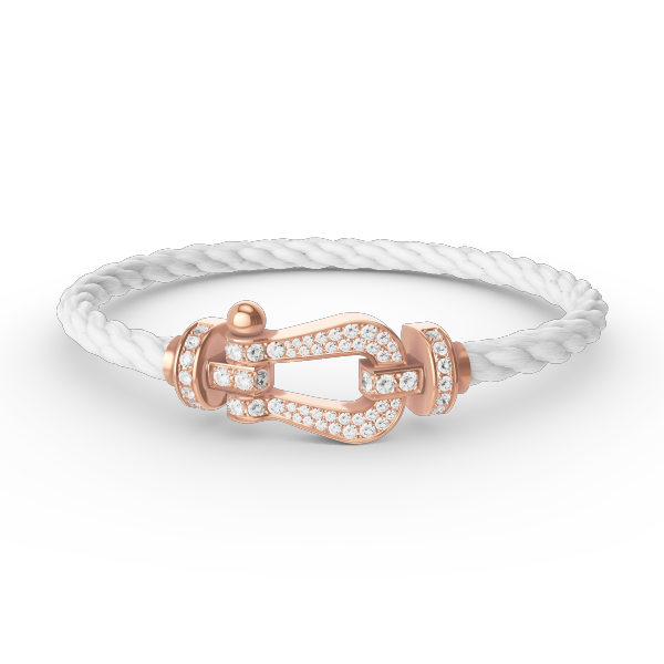 [Clover Jewelrys]FORCE LARGE HORSESHOE FULL DIAMOND BRACELET ROSE GOLD