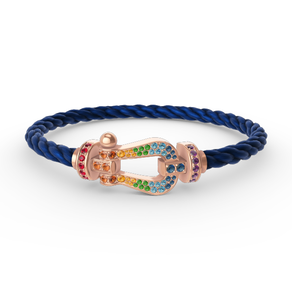 [Clover Jewelrys]FORCE LARGE HORSESHOE  COLORED DIAMOND BRACELET ROSE GOLD