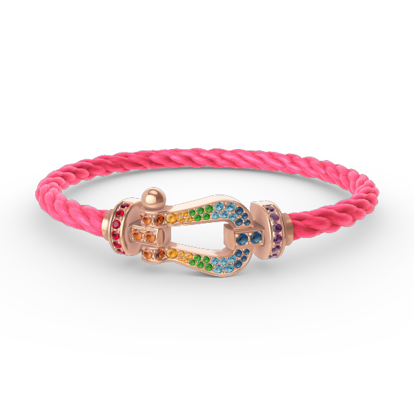 [Clover Jewelrys]FORCE LARGE HORSESHOE  COLORED DIAMOND BRACELET ROSE GOLD