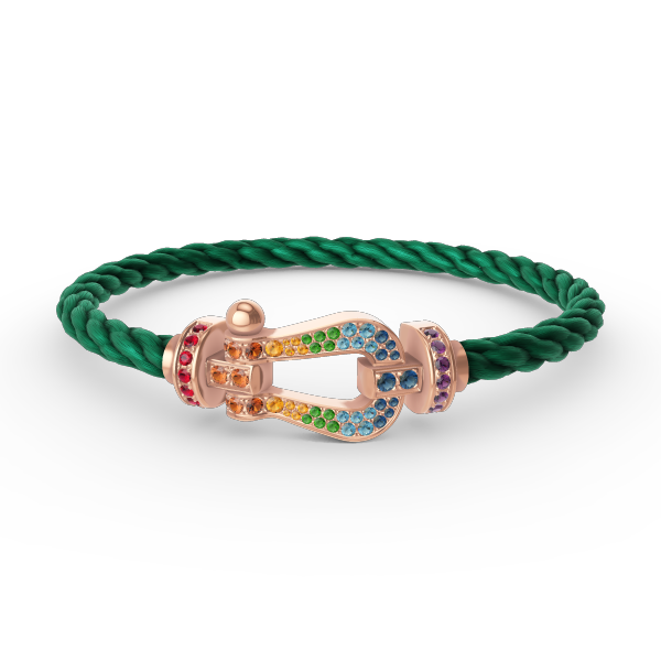 [Clover Jewelrys]FORCE LARGE HORSESHOE  COLORED DIAMOND BRACELET ROSE GOLD