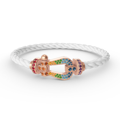 [Clover Jewelrys]FORCE LARGE HORSESHOE  COLORED DIAMOND BRACELET ROSE GOLD