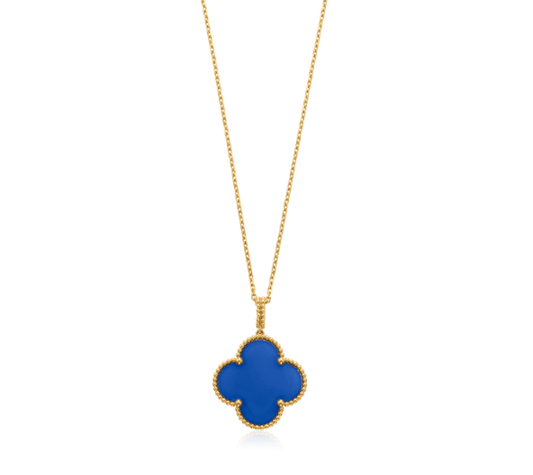 [Clover Jewelrys]CLOVER 25MM NECKLACE TURQUOISE ROSE GOLD