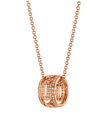 [Clover Jewelrys]PARENTESI NECKLACE PINK GOLD DIAMOND