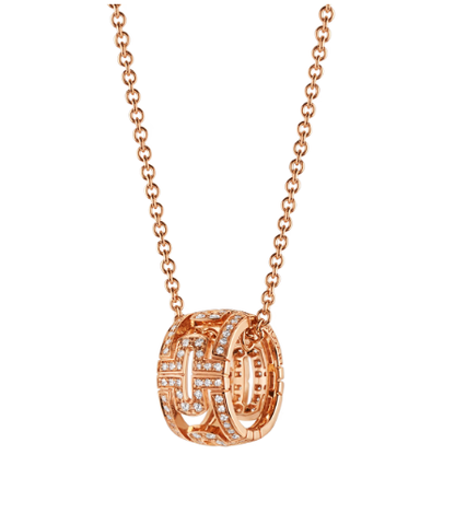 [Clover Jewelrys]PARENTESI NECKLACE PINK GOLD DIAMOND