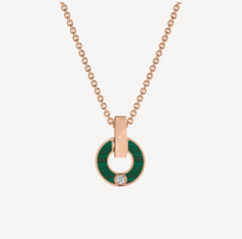 [Clover Jewelrys]GARI NECKLACE PINK GOLD MALACHITE