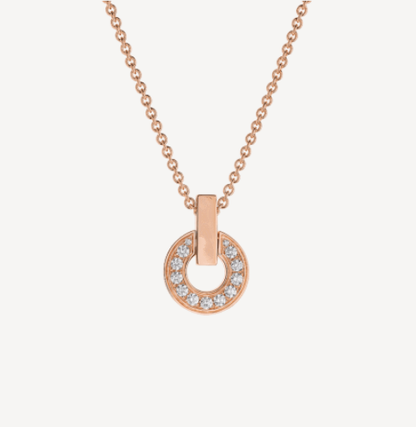 [Clover Jewelrys]GARI NECKLACE PINK GOLD DIAMOND