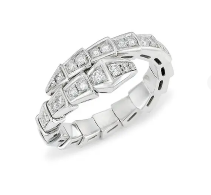 [Clover Jewelrys]SERPENTI RING SILVER DIAMOND PAVED 4MM