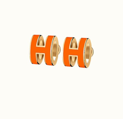 [Clover Jewelrys]MINI POP H EARRINGS ORANGE